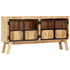 Rustika Rowe -  Sideboard Brown and Black 160x30x80 cm Solid Rough Mango Wood